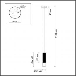 Odeon light 3876/1L HIGHTECH ODL19 285 черный с золотом Подвесной светильник GU10 1*50W 220V KIKO  - 2 купить